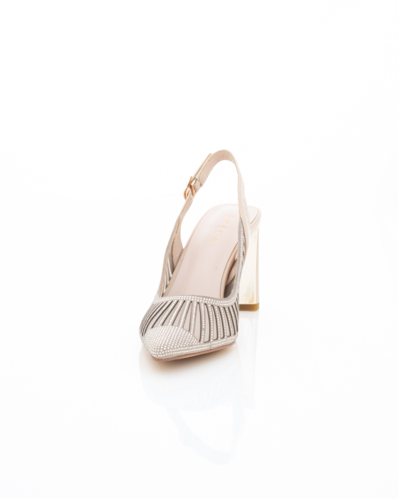 Pantofi Eleganti de piele naturala Epica 3615 - 8 cm bej [5]