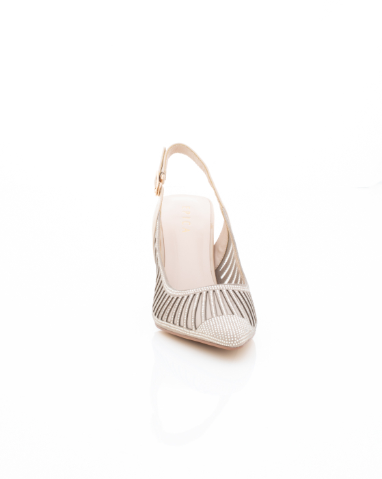 Pantofi Eleganti de piele naturala Epica 3615 - 8 cm bej [4]