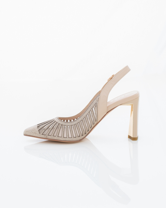 Pantofi Eleganti de piele naturala Epica 3615 - 8 cm bej [7]
