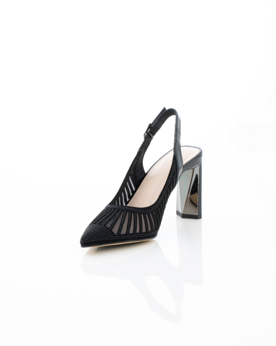 Pantofi Eleganti de piele naturala Epica 3615 - 9.5 cm  negri [8]