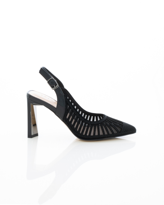 Pantofi Eleganti de piele naturala Epica 3615 - 9.5 cm  negri [4]