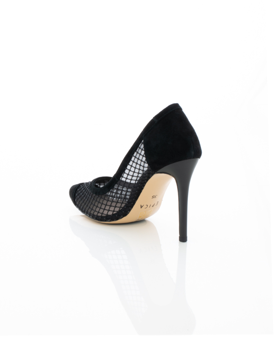 Pantofi Eleganti de piele naturala Epica 3616 - 10 cm  negri [6]