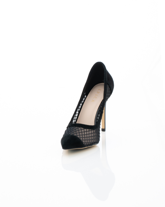 Pantofi Eleganti de piele naturala Epica 3616 - 8.5 cm negri [4]