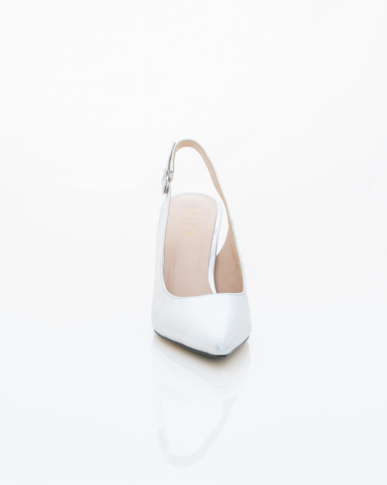 Pantofi Eleganti de piele naturala Epica 3619 - 10 cm  argintii [3]