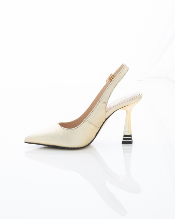 Pantofi Eleganti de piele naturala Epica 3619 - 10 cm  aurii [5]