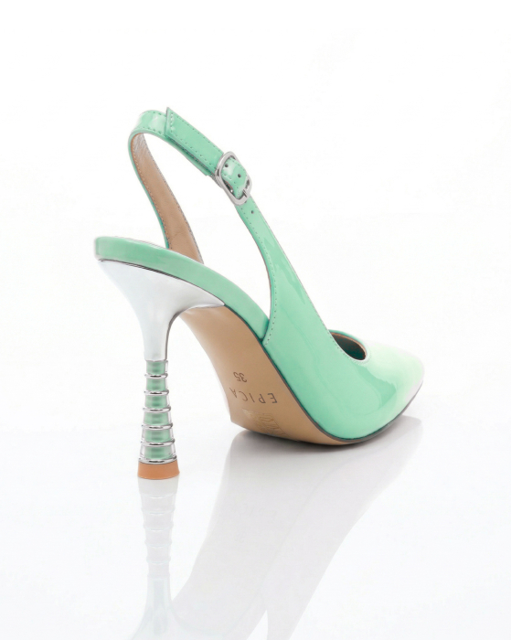 Pantofi Eleganti de piele naturala Epica 3619 - 10 cm  turcoaz [7]