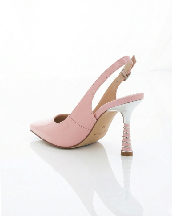 Pantofi Eleganti de piele naturala Epica 3621 - 7.5 cm roz [5]