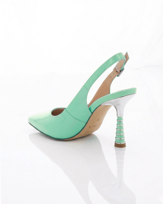 Pantofi Eleganti de piele naturala Epica 3621 - 7.5 cm turcoaz [5]