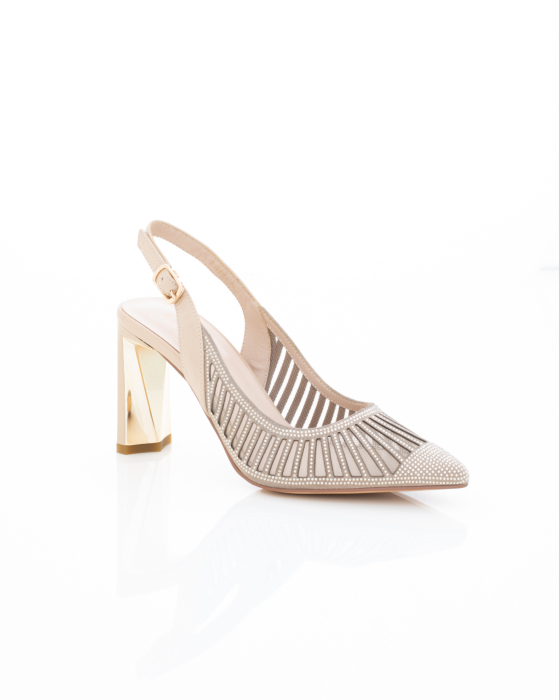 Pantofi Eleganti Pantofi Eleganti de piele naturală - Epica 3615 - 9.5 cm bej bej [3]