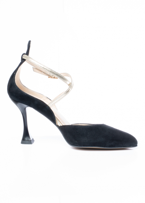 Pantofi de piele naturala Emis 534 negru-gold [5]