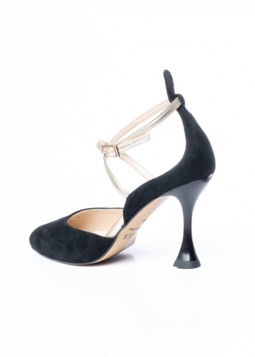 Pantofi de piele naturala Emis 534 negru-gold [8]