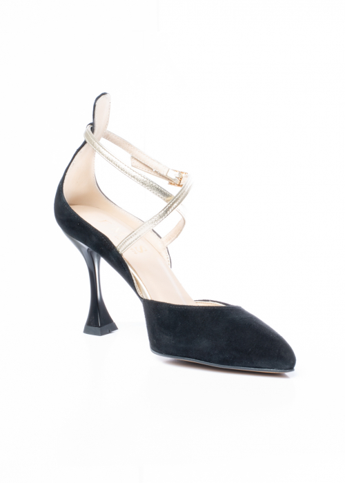 Pantofi de piele naturala Emis 534 negru-gold [4]