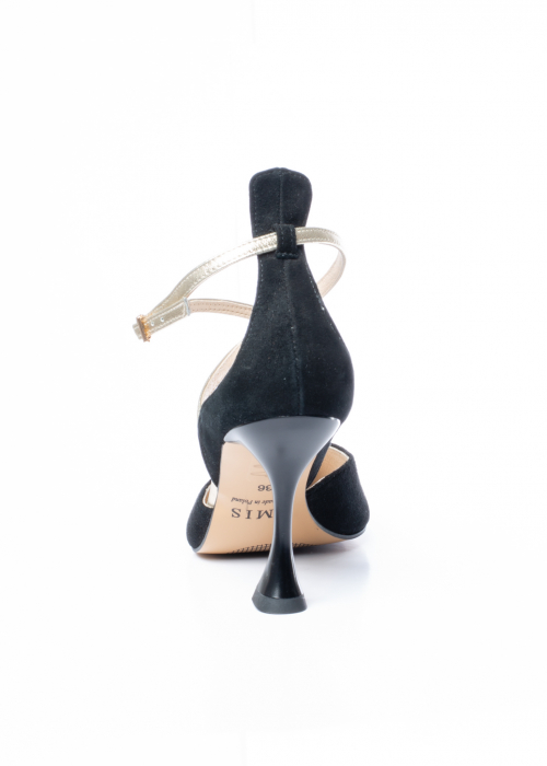 Pantofi de piele naturala Emis 534 negru-gold [7]