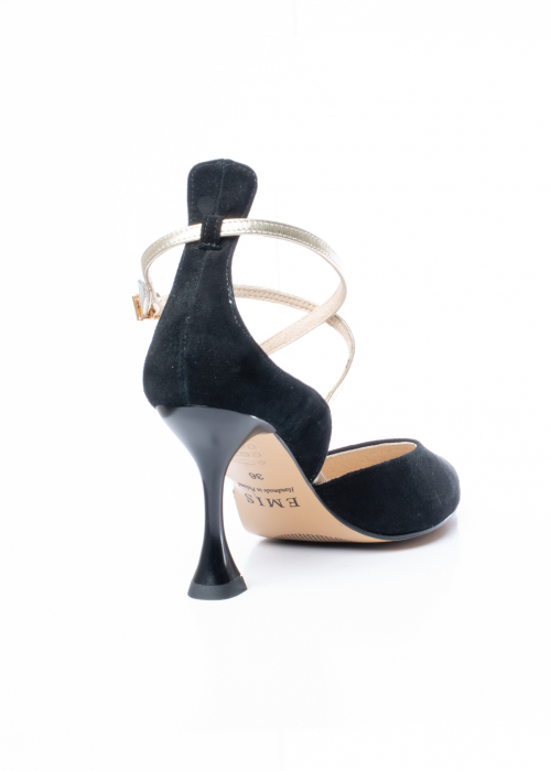 Pantofi de piele naturala Emis 534 negru-gold [6]