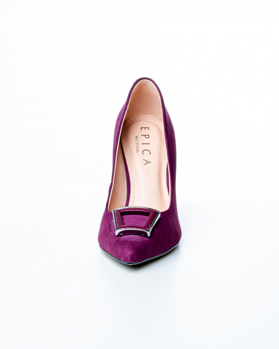 Pantofi de piele naturala Epica 1426 - 10 cm  mov [2]