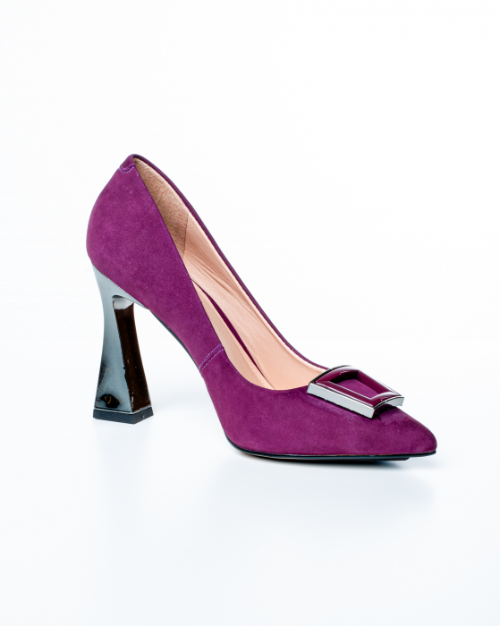Pantofi de piele naturala Epica 1426 - 10 cm  mov [3]