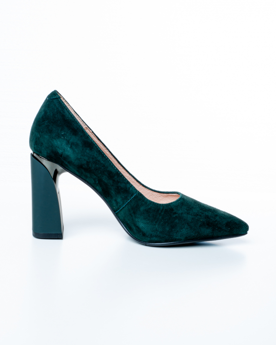 Pantofi de piele naturala Epica 1489 - 9 cm  verzi [4]