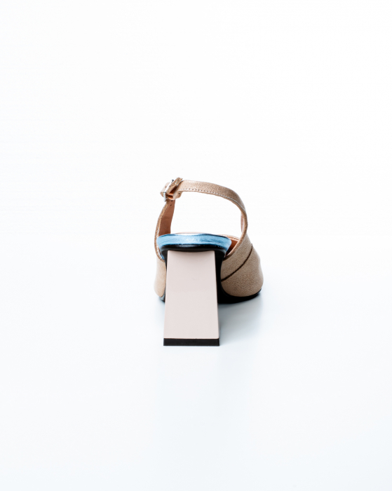 Pantofi de piele naturala Epica 2459 - 7 cm  bej [6]