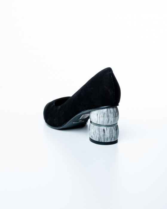 Pantofi de piele naturala Epica 2460 - 6 cm  negri [7]