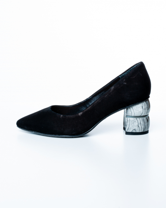 Pantofi de piele naturala Epica 2460 - 6 cm  negri [8]