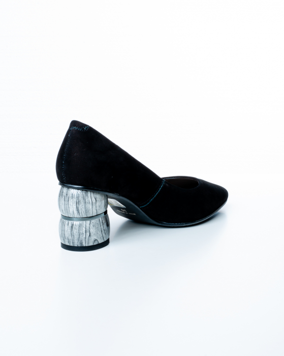 Pantofi de piele naturala Epica 2460 - 6 cm  negri [5]