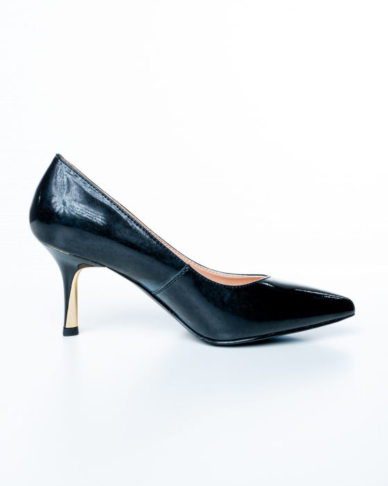 Pantofi de piele naturala Epica 2461 - 7 cm  negri [4]