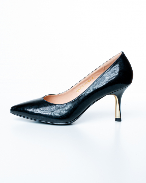 Pantofi de piele naturala Epica 2461 - 7 cm  negri [8]