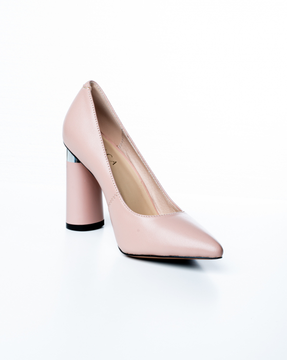 Pantofi de piele naturala Epica 2651 - 9 cm  pudra [3]