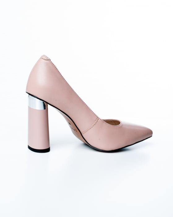 Pantofi de piele naturala Epica 2651 - 9 cm  pudra [5]
