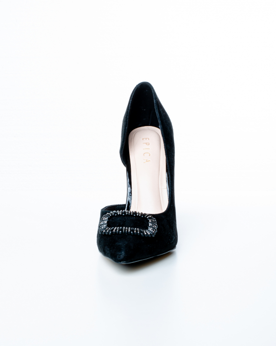 Pantofi de piele naturala Epica 3000 - 10 cm  negri [2]