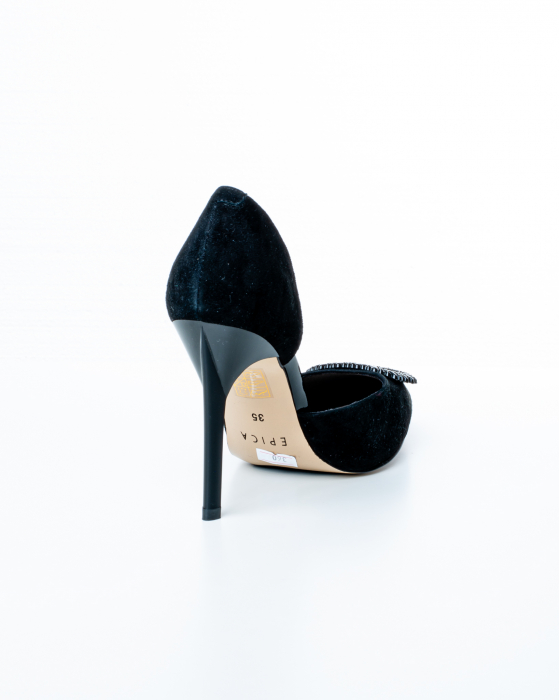Pantofi de piele naturala Epica 3000 - 10 cm  negri [5]