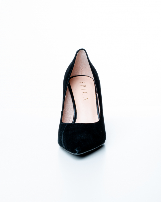 Pantofi de piele naturala Epica 3005 - 8 cm  negri [2]