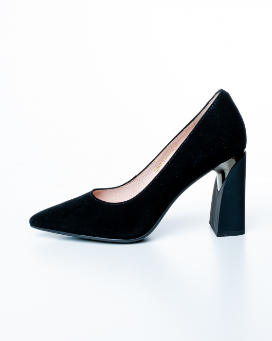 Pantofi de piele naturala Epica 3005 - 8 cm  negri [8]
