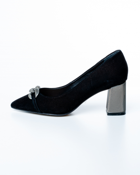 Pantofi de piele naturala Epica 3007 - 7 cm  negri [8]