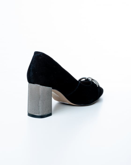 Pantofi de piele naturala Epica 3007 - 7 cm  negri [5]