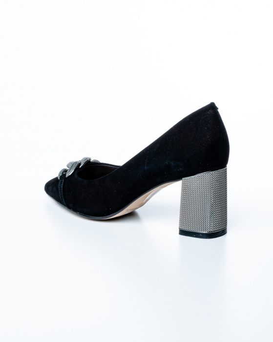 Pantofi de piele naturala Epica 3007 - 7 cm  negri [7]