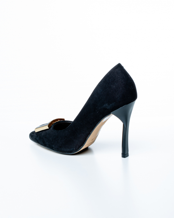 Pantofi de piele naturala Epica 3009 - 9 cm  negri [7]