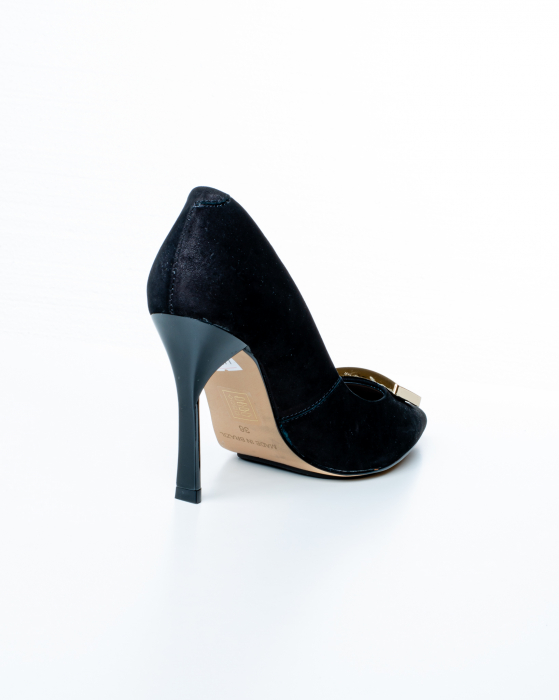 Pantofi de piele naturala Epica 3009 - 9 cm  negri [5]