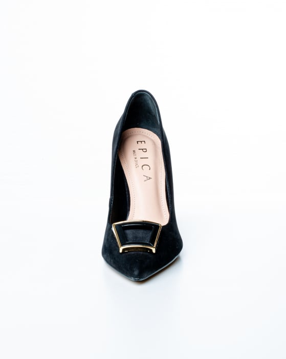 Pantofi de piele naturala Epica 3009 - 9 cm  negri [2]