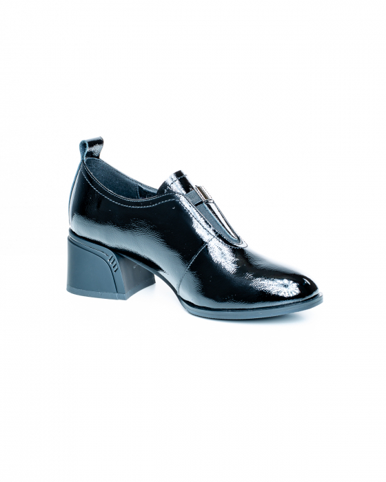Pantofi de piele naturala Epica 3258 - 5 cm  negri [4]