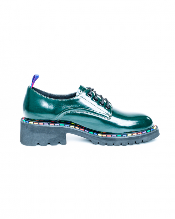 Pantofi de piele naturala Epica 3274 - 3 cm  verzi [5]
