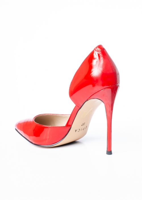 Pantofi de piele naturala Epica 656 rosii [8]