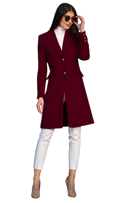 Pardesiu de lână Sentierri 805 bordo [5]