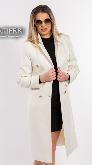 Pardesiu de lână Sentierri 839 alb [1]