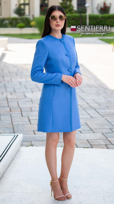 Pardesiu de lână Sentierri 840 albastru-azur [2]