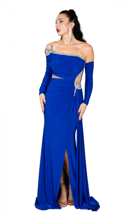 Rochie Abbey lunga albastra [5]