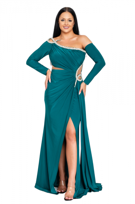 Rochie Abbey lunga verde [5]