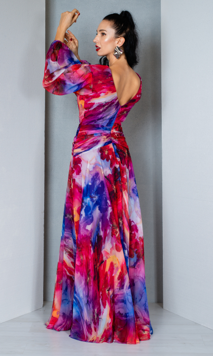 Rochie Abigail lunga multicolor [4]