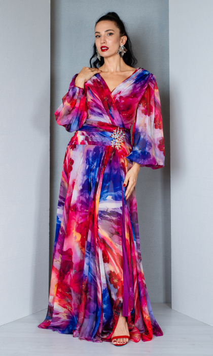 Rochie Abigail lunga multicolor [2]