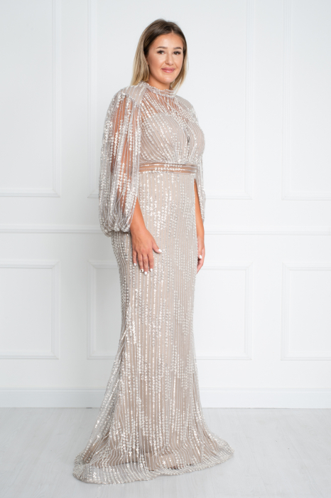 Rochie Adalyn lunga bej [2]